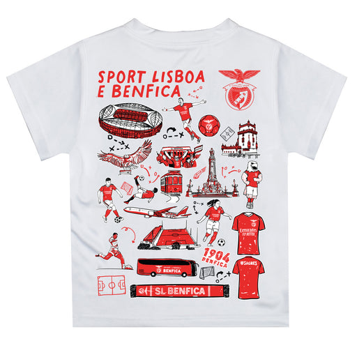 SL Benfica Vive La Fete Impressions Artwork Boys White Short Sleeve Tee Shirt - Vive La Fête - Online Apparel Store