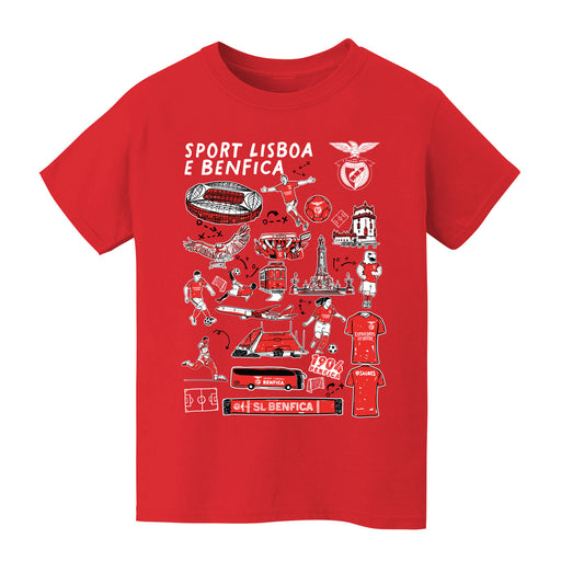 SL Benfica Cotton Short Sleeve Tee Red