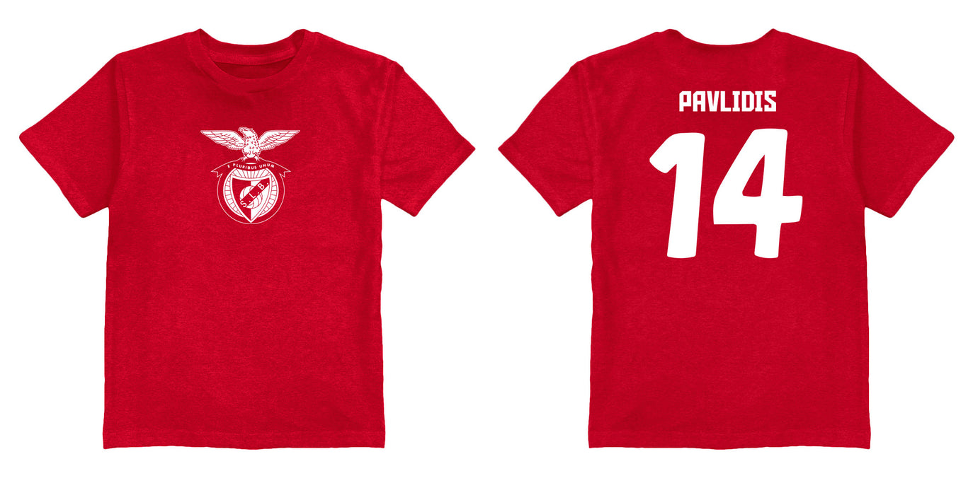 SL Benfica Impressions Artwork Red Youth Cotton T-Shirt - Vive La Fête - Online Apparel Store