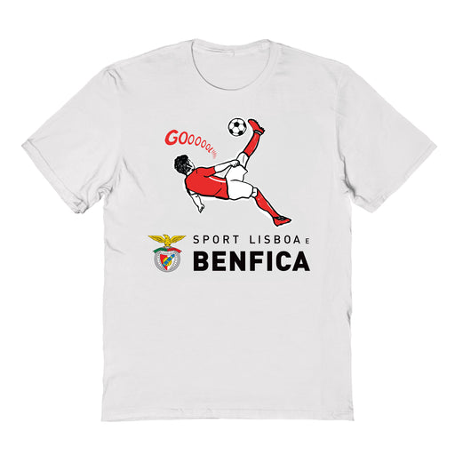 SL Benfica Impressions Artwork White Youth Cotton T-Shirt