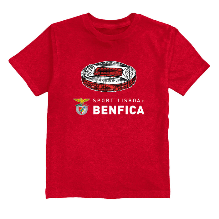 SL Benfica Impressions Artwork Red Youth Cotton T-Shirt