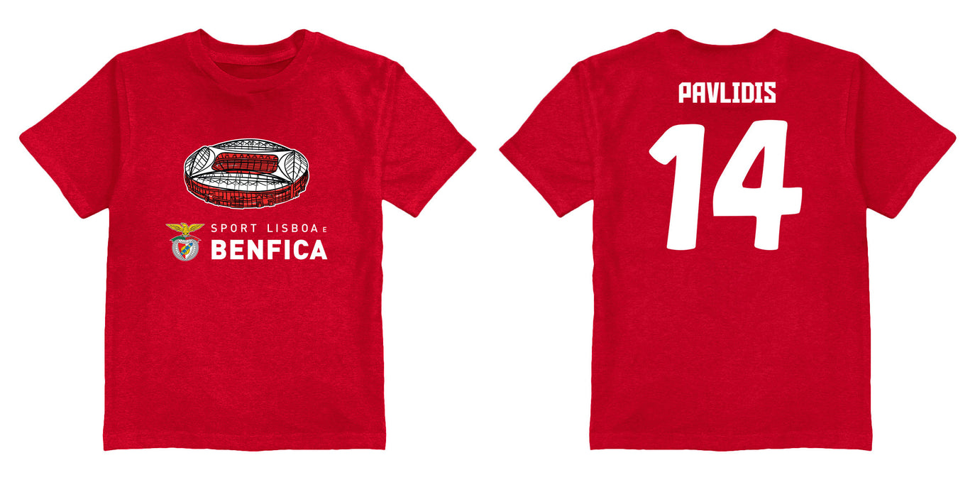 SL Benfica Impressions Artwork Red Youth Cotton T-Shirt - Vive La Fête - Online Apparel Store