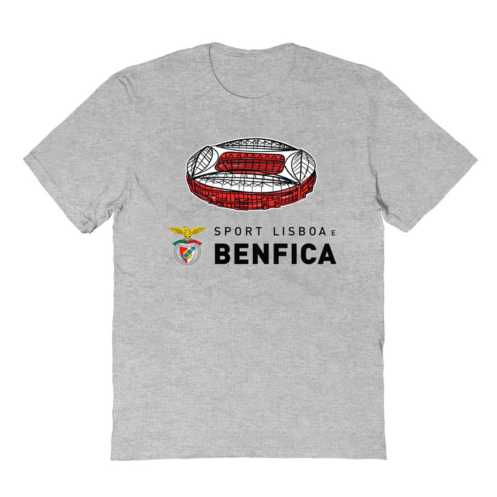 SL Benfica Impressions Artwork Grey Youth Cotton T-Shirt