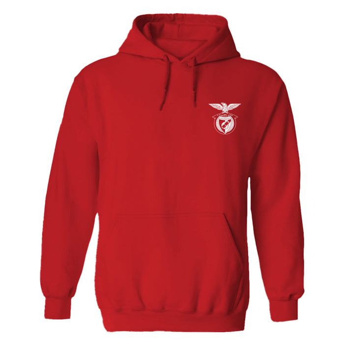 SL Benfica Impressions Artwork Women Red Cotton Fleece Long Sleeve Hoodie