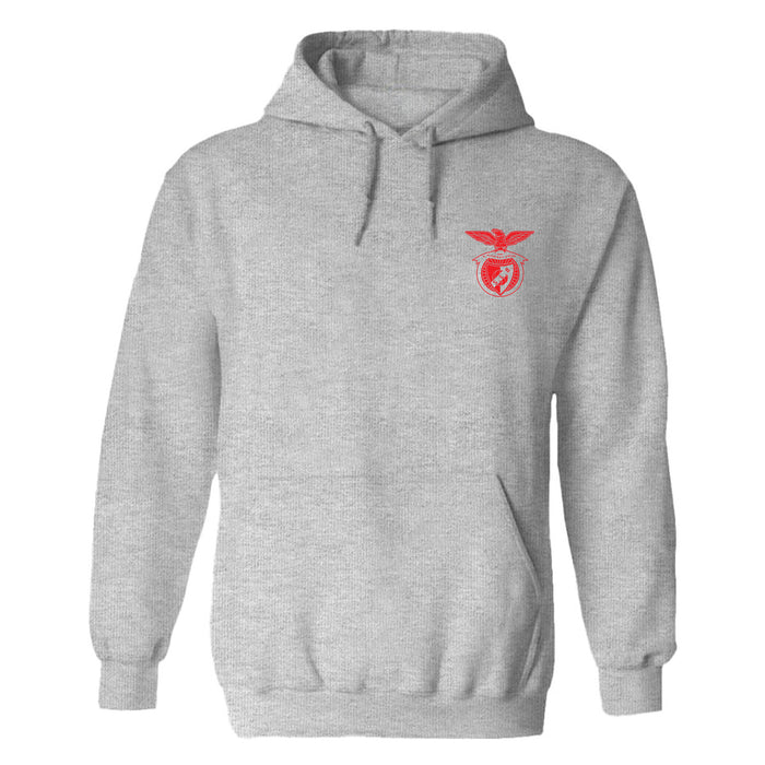 SL Benfica Team Impressions Artwork Women White Cotton Fleece Long Sleeve Hoodie