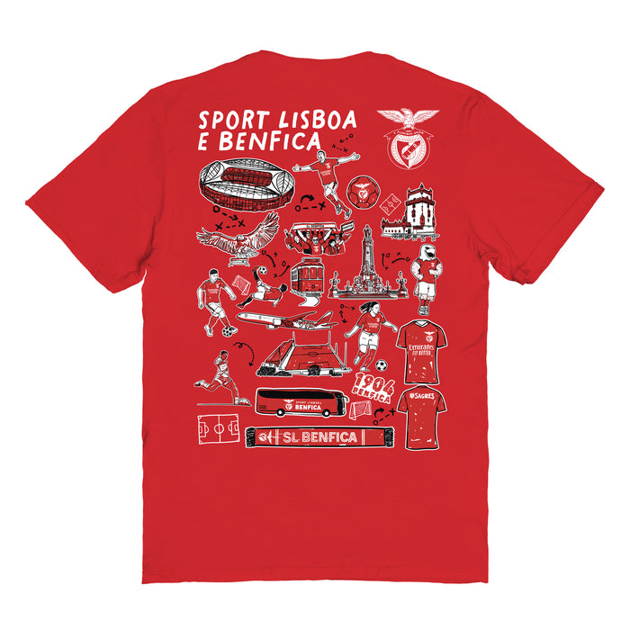 SL Benfica Impressions Artwork Womens Cotton Tshirt - Vive La Fête - Online Apparel Store