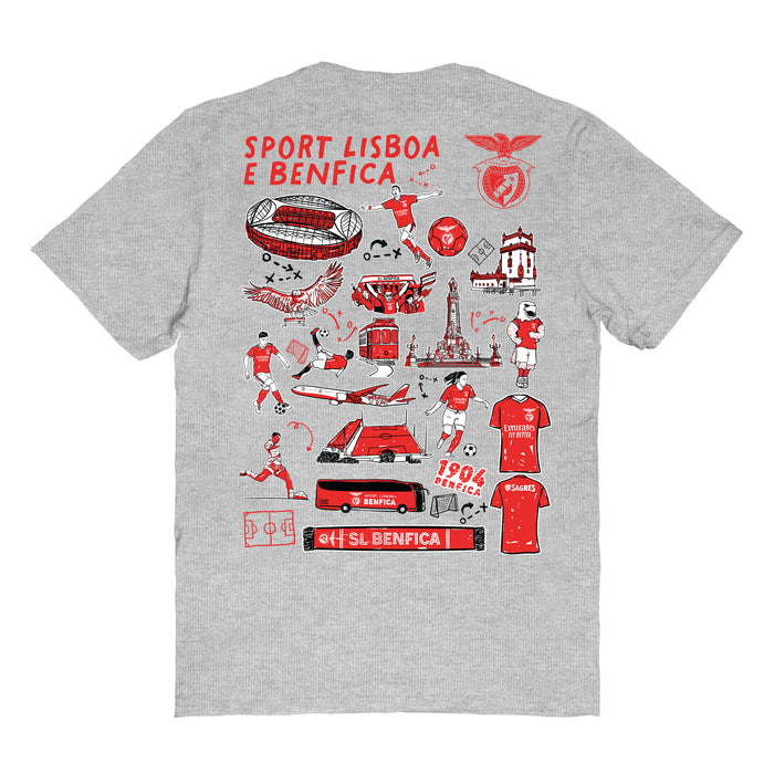 SL Benfica Impressions Artwork Womens Cotton Tshirt - Vive La Fête - Online Apparel Store