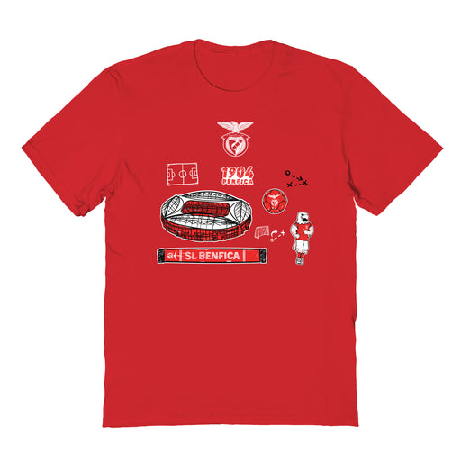 SL Benfica Womens Red Cotton Tshirt