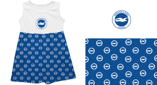 Brighton Repeat Print Royal Girls Sleeveless Tank Dress - Vive La Fête - Online Apparel Store