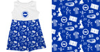Brighton Repeat Print Hand Sketched Impressions Artwork Royal Girls Sleeveless Tank Dress - Vive La Fête - Online Apparel Store