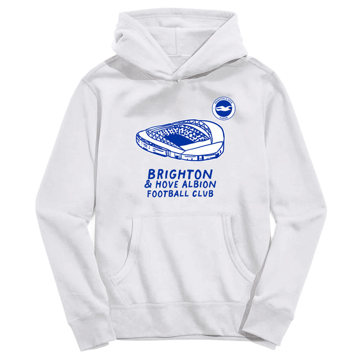 Brighton Youth White Pullover Cotton Hoodie