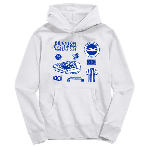 Brighton Youth White Pullover Cotton Hoodie