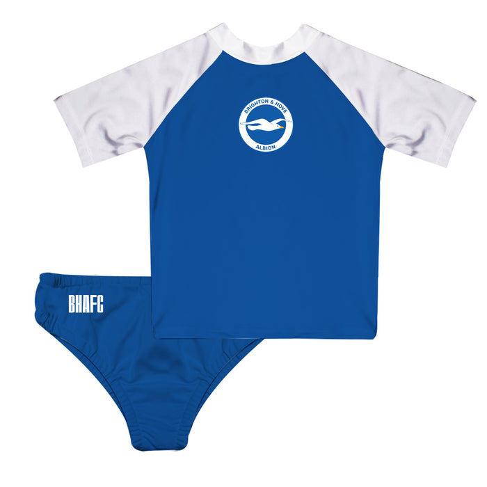 Brighton Short Sleeve Bikini Set Girls Royal