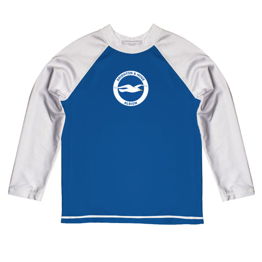 Brighton Logo Royal Boys Long Sleeve Raglan Rashguard