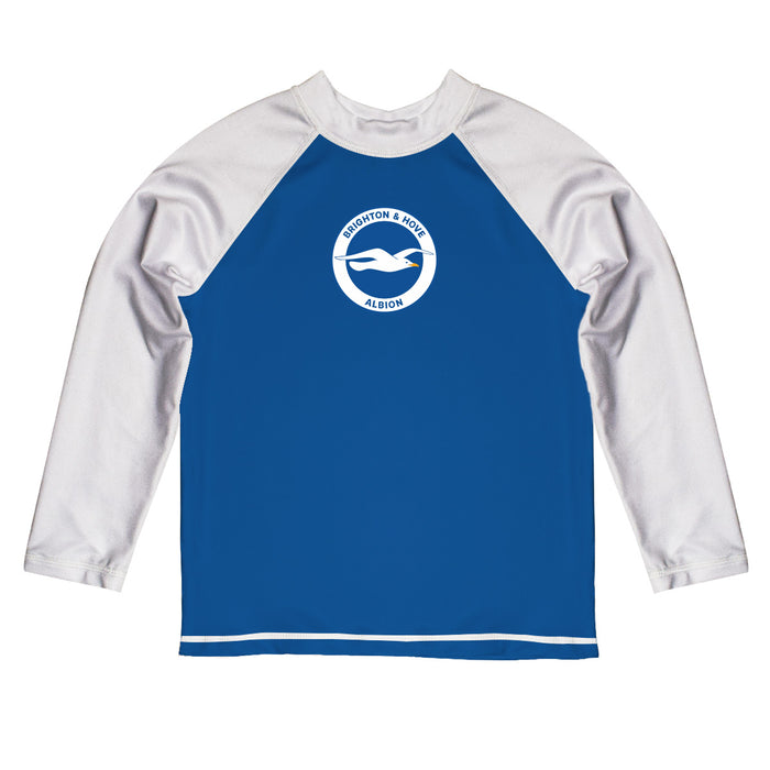 Brighton Logo Royal Boys Long Sleeve Raglan Rashguard
