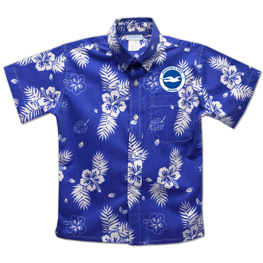 Brighton and Hove Albion Vive La Fete Hawaiian Print Button-Down Shirt - Blue