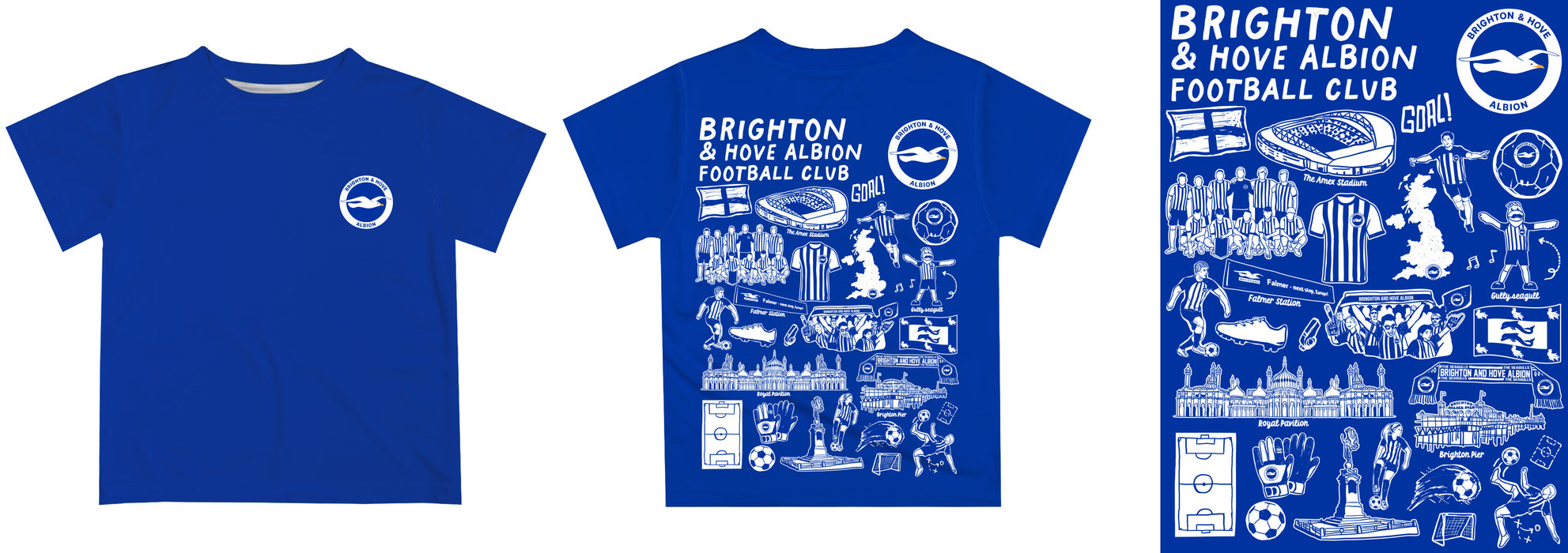 Brighton Impressions Artwork Boys Royal Short Sleeve Tee Shirt - Vive La Fête - Online Apparel Store