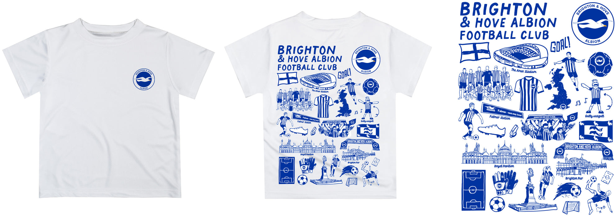 Brighton Impressions Artwork Boys White Short Sleeve Tee Shirt - Vive La Fête - Online Apparel Store