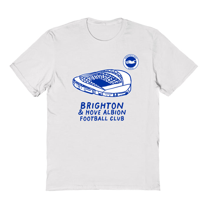 Brighton Impressions Artwork White Youth Cotton T-Shirt