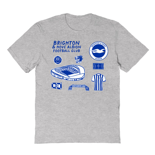 Brighton Impressions Artwork Grey Youth Cotton T-Shirt