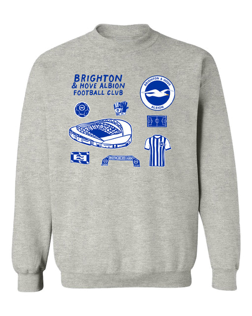 Brighton Womens Grey Cotton Crewneck Pullover Sweatshirt
