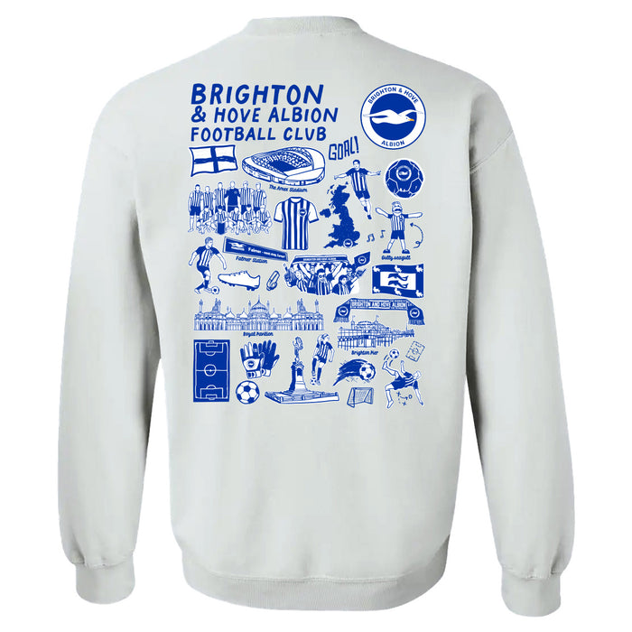 Brighton Womens White Cotton Crewneck Pullover Sweatshirt - Vive La Fête - Online Apparel Store