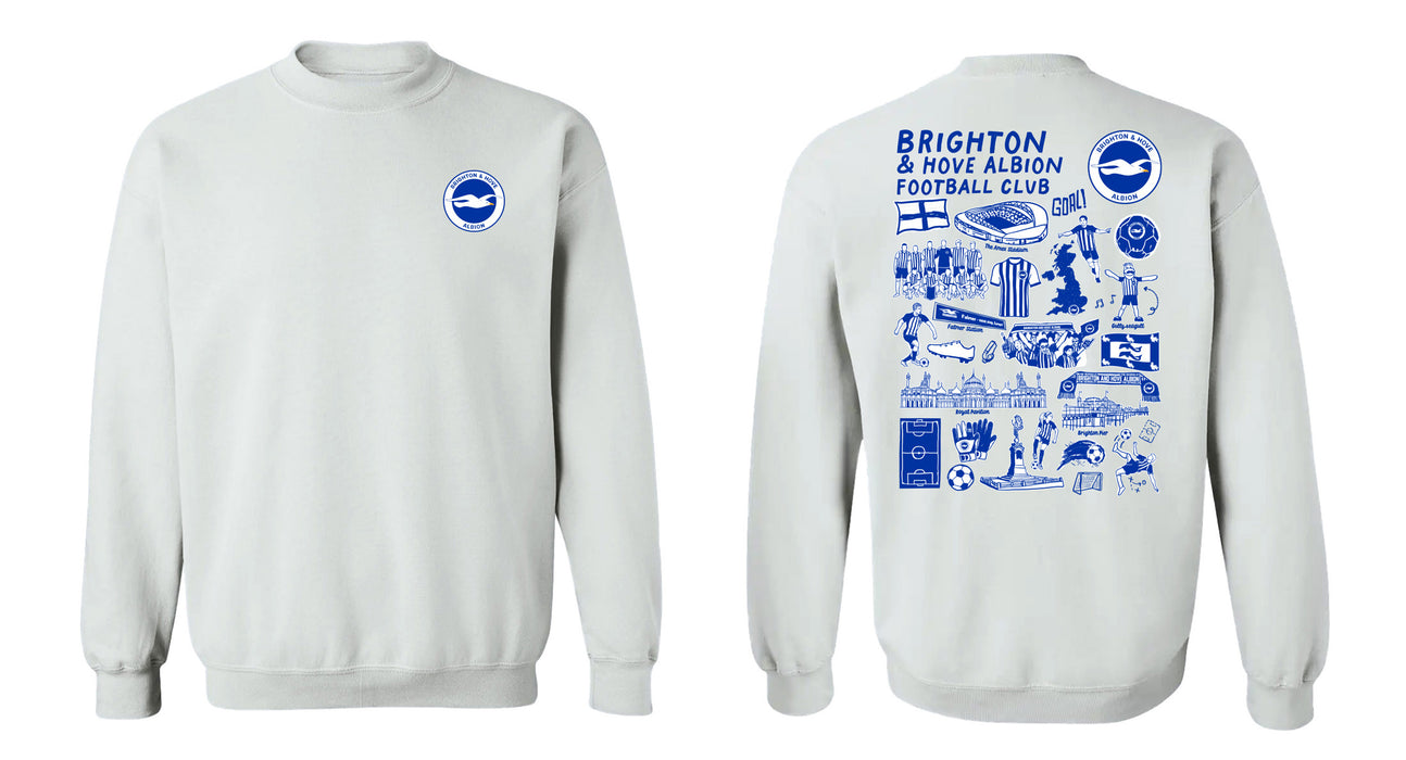 Brighton Womens White Cotton Crewneck Pullover Sweatshirt - Vive La Fête - Online Apparel Store