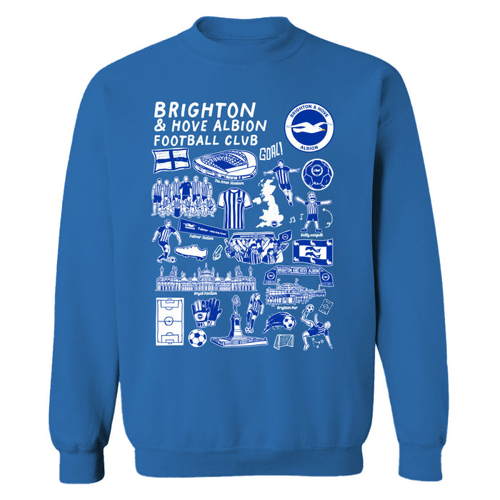 Brighton Womens Royal Cotton Crewneck Pullover Sweatshirt