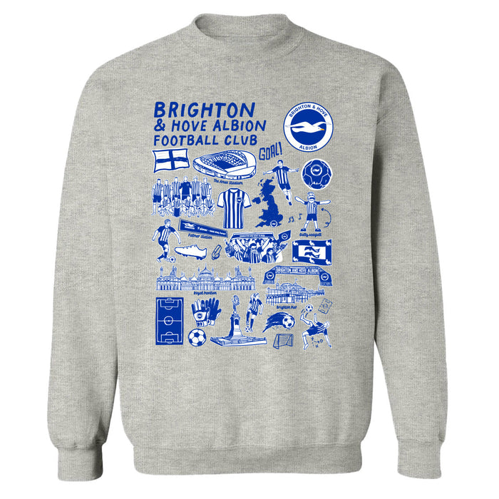 Brighton Womens Grey Cotton Crewneck Pullover Sweatshirt