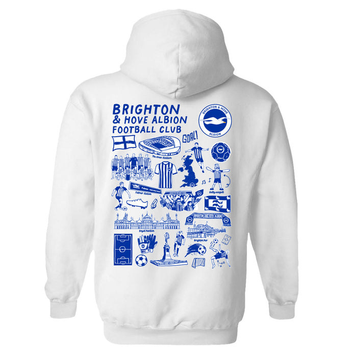 Brighton Womens White Pullover Cotton Hoodie - Vive La Fête - Online Apparel Store