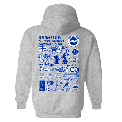 Brighton Womens Grey Pullover Cotton Hoodie - Vive La Fête - Online Apparel Store