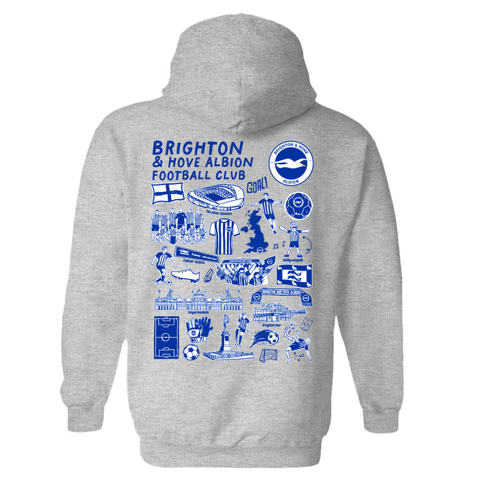 Brighton Womens Grey Pullover Cotton Hoodie - Vive La Fête - Online Apparel Store