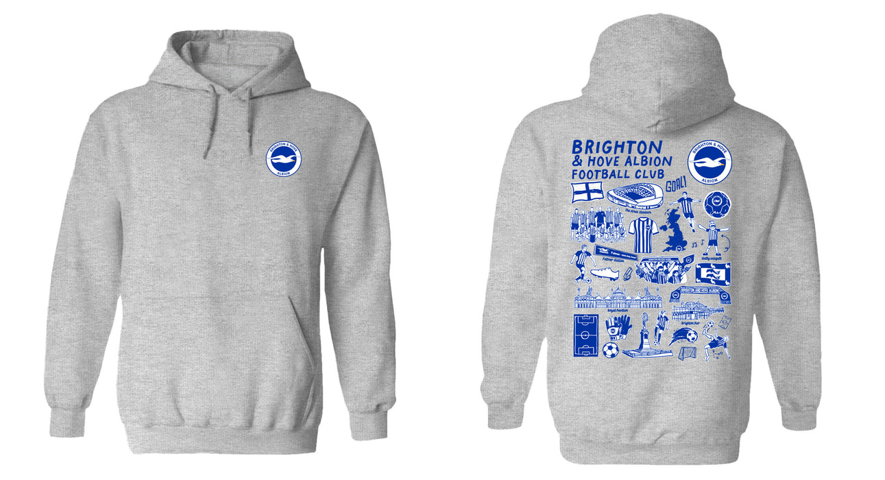 Brighton Womens Grey Pullover Cotton Hoodie - Vive La Fête - Online Apparel Store