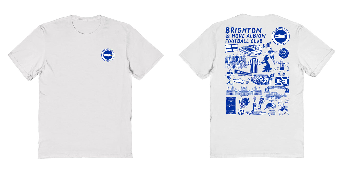 Brighton Womens White Cotton Tshirt - Vive La Fête - Online Apparel Store
