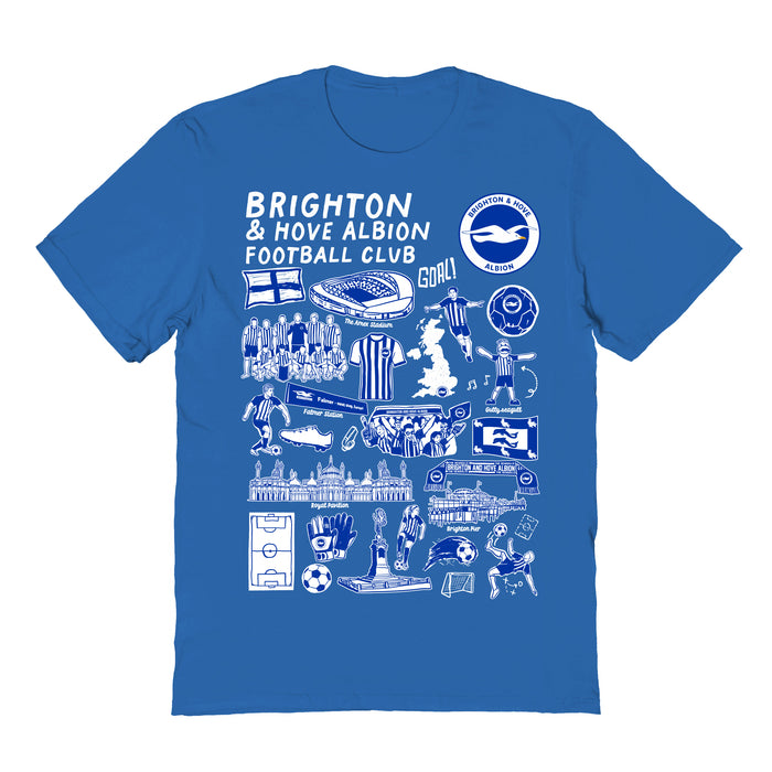 Brighton Front Impressions Artwork Womens Royal Cotton Tshirt