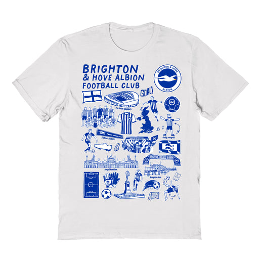 Brighton Front Impressions Artwork Womens White Cotton Tshirt