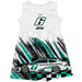 Brad Keselowski Vive La Fete NASCAR Abstract Check Halftones Tank Dress - Grey