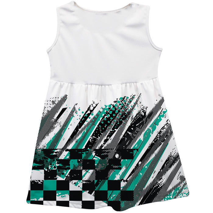 Brad Keselowski Vive La Fete NASCAR Abstract Check Halftones Tank Dress - Grey