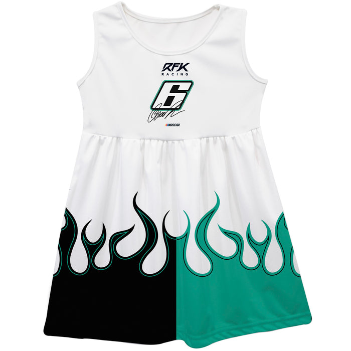 Brad Keselowski Vive La Fete NASCAR Car - Flames Tank Dress - White