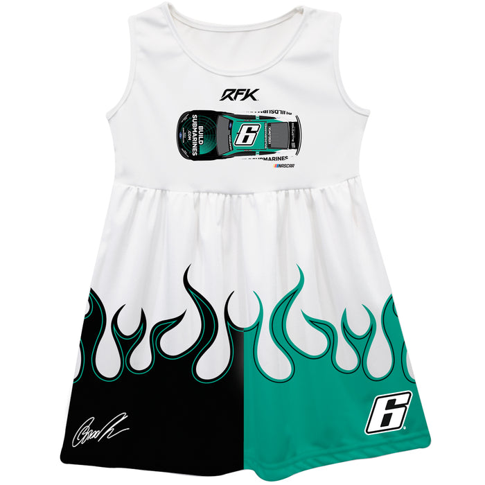 Brad Keselowski Vive La Fete NASCAR Car - Flames Tank Dress - White