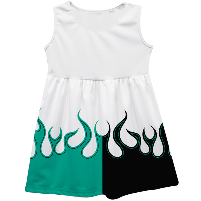 Brad Keselowski Vive La Fete NASCAR Car - Flames Tank Dress - White