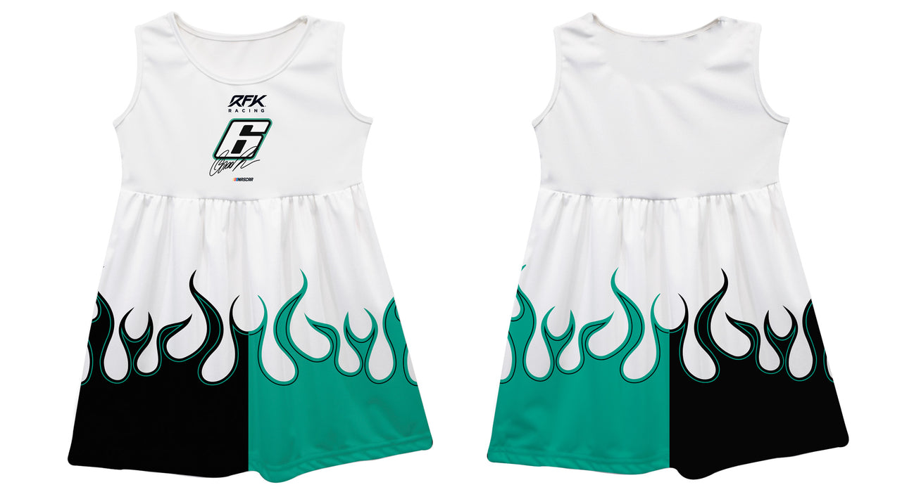 Brad Keselowski Vive La Fete NASCAR Car - Flames Tank Dress - White