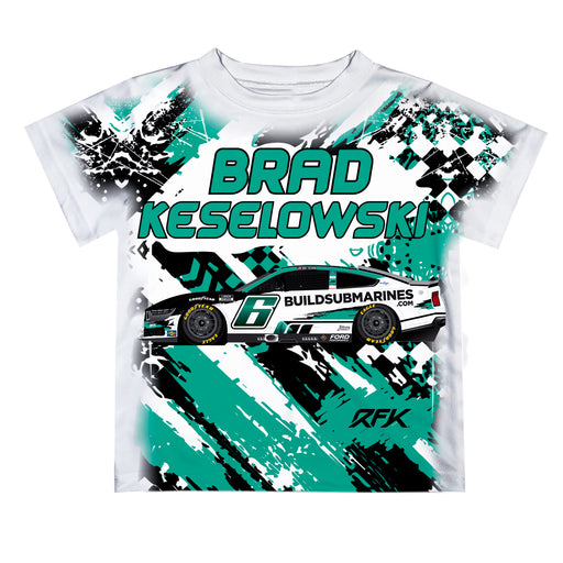 Brad Keselowski Vive La Fete NASCAR Abstract Kids T-Shirt  - Teal