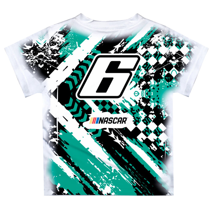 Brad Keselowski Vive La Fete NASCAR Abstract Kids T-Shirt  - Teal