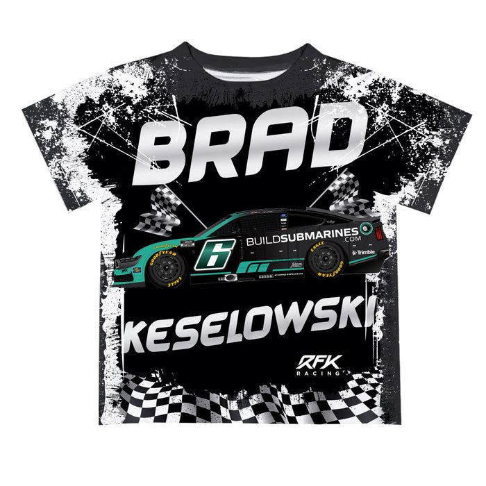 Brad Keselowski Vive La Fete NASCAR Abstract Kids T-Shirt  - Black