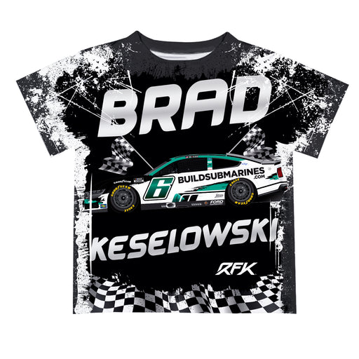 Brad Keselowski Vive La Fete NASCAR Abstract Kids T-Shirt  - Black