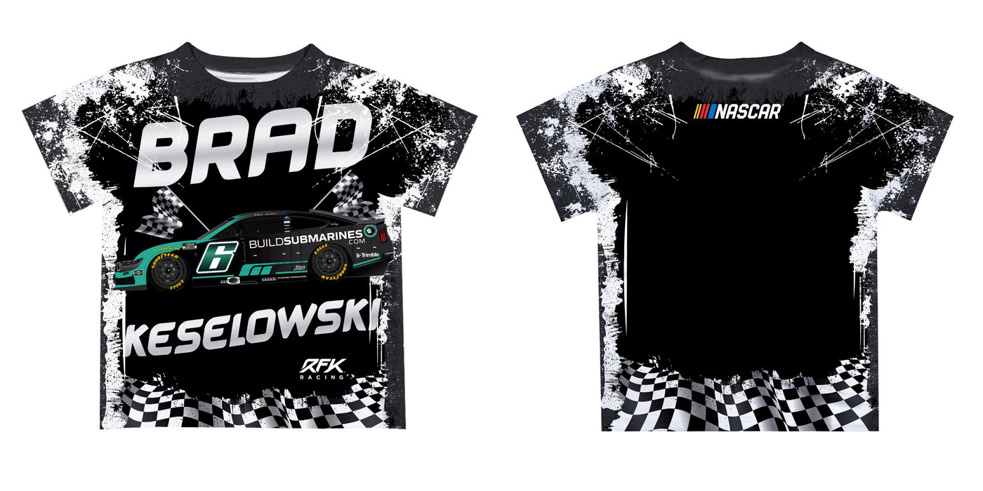 Brad Keselowski Vive La Fete NASCAR Abstract Kids T-Shirt  - Black
