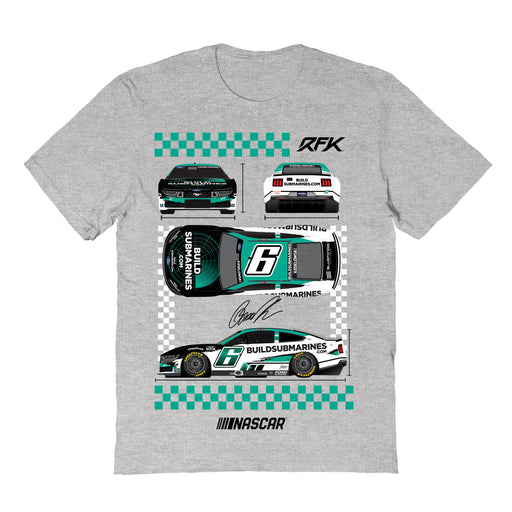 Brad Keselowski NASCAR American Flag Cotton T-Shirt - Black