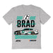 Brad Keselowski NASCAR Name Grid Classic Cotton T-Shirt  - Grey