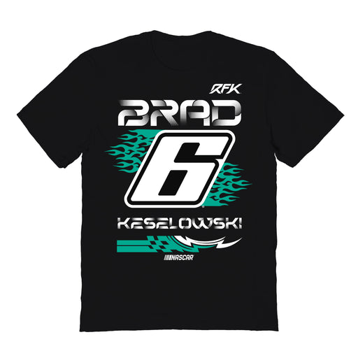 Brad Keselowski NASCAR Fire number Cotton T-Shirt  - Black